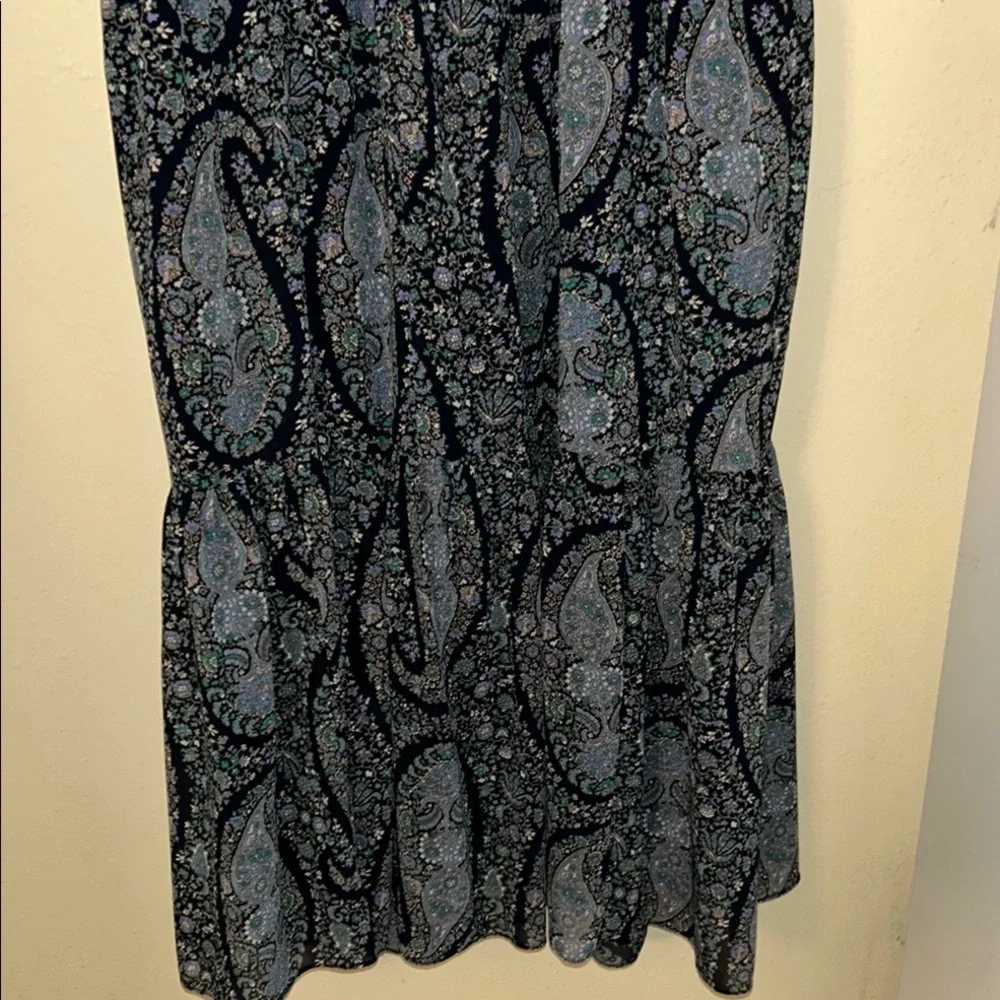 Navy Blue and bits of Green Paisley Dress - Picture 4 of 5